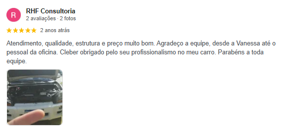 Avaliação 5 estrelas da RHF Consultoria no Google Reviews sobre instalação de GNV no Posto 13